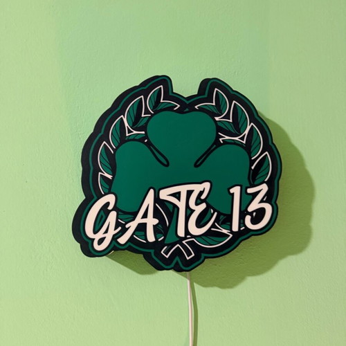 Custom Lightbox Shamrock lamp like new, official Panathinaikos replica