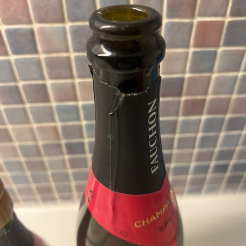 Fauchon Champagne bottles used, empty