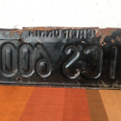 California license plate 1963 used, authentic
