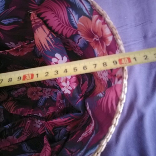 Calzedonia straw beach bag with floral fabric lining