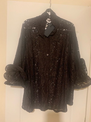 Lace shirt new, size M, brown