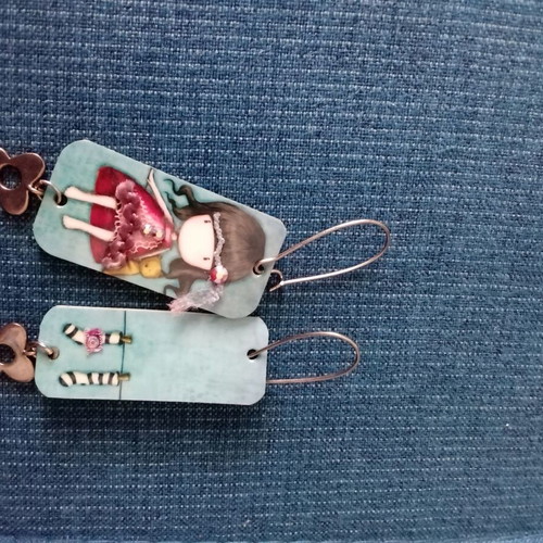 Blue handmade earrings like new