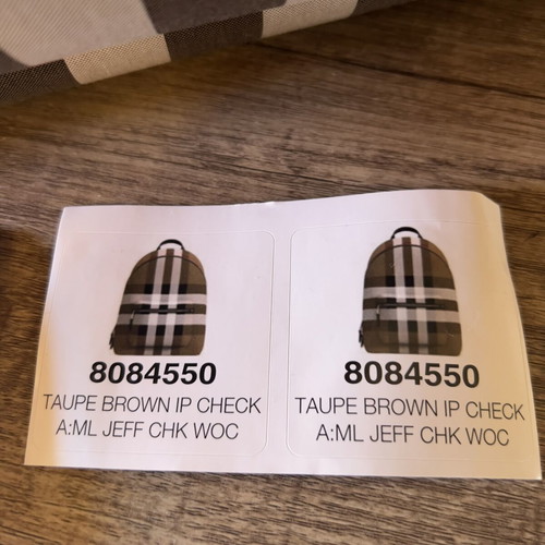 Burberry Jeff κλασικό καρό σακίδιο πλάτης καινούργιο, καμβάς και δέρμα
