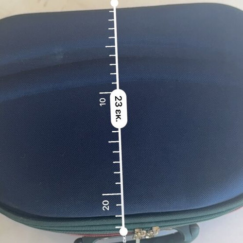 Hard Travel Cosmetic Bag like new, blue and red