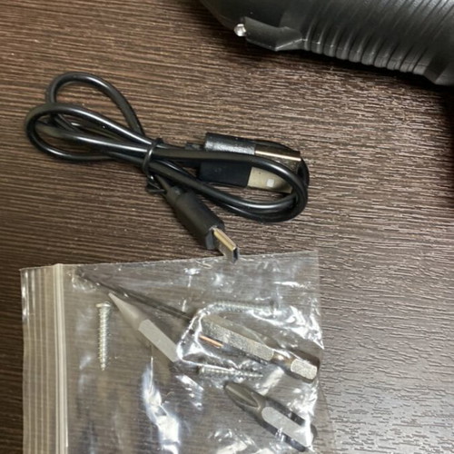 Cordless electric screwdriver new with two bits and charging cable