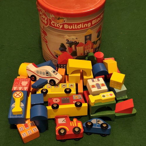 Playtive City Building Blocks wooden set, 50 pieces