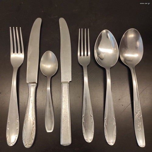 Afentakis Stainless & Rostfrei Cutlery Set used, 22 pieces forks knives spoons