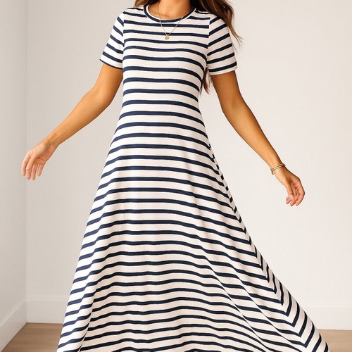 J.CREW maxi dress striped, like new, dark blue and white, size S/M