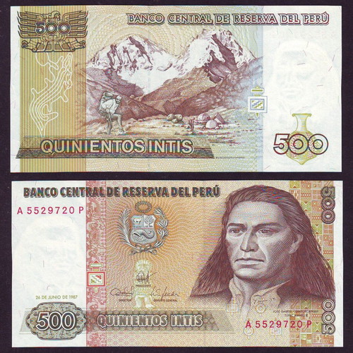 Peru 500 Intis banknote 26.06.1987 P-134 new, UNC