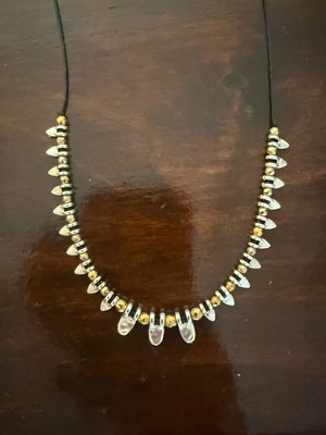 Handmade necklace with silver-plated and gold-plated details new