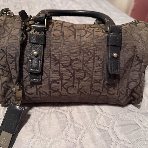 Calvin Klein CK bag used with worn leather repairable