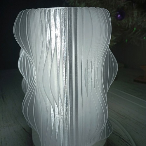 Modern design table lamp new, sculptural with wavy texture