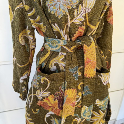 Zara Limited Edition Wool Blend Floral Jacquard Coat like new