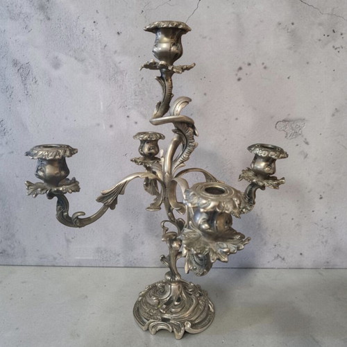 Bronze candlestick five holders like new, Art Nouveau style