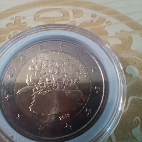 Malta 2 Euro 2013 Government Coin Uncirculated in Capsule