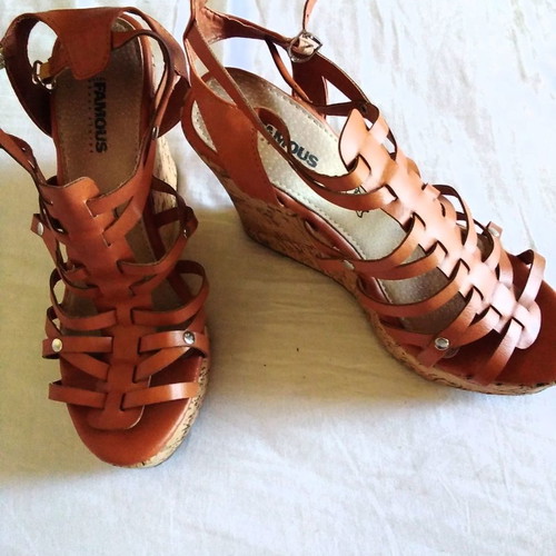Platform sandals size 39 used, beige, 12 cm heel