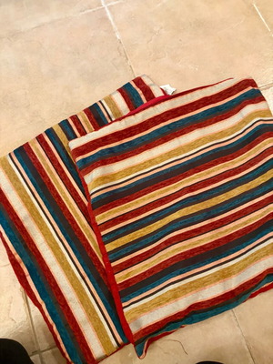 Striped pillowcases like new, set of 2, warm earthy tones
