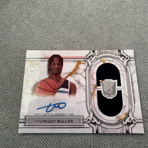 2023-24 Topps Royalty Collection Leonard Miller Rookie Card with Auto and Worn Patch