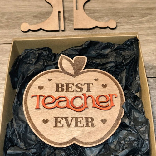 Wooden handmade decorative stand Best Teacher Ever new