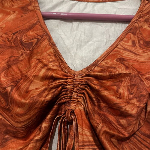 Crop top blouse orange like new Shein, size L