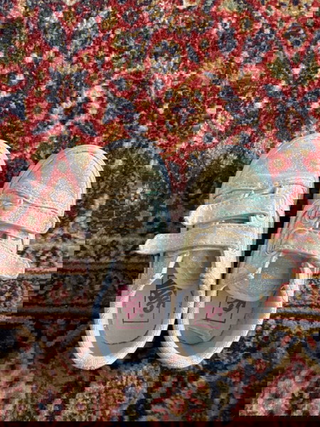 Vans παπούτσια Νο 25, Κρεμ χρώμα με  γκλιτερ