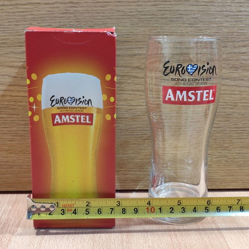 Amstel Eurovision Song Contest Athens 2006 glass set of two new
