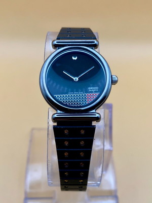 Seiko 2P20-0320 γυναικείο ρολόι μεταχειρισμένο, μαύρο και χρυσό καντράν