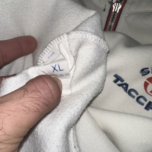 Sergio Tacchini half-zip sweatshirt used, size XL, off-white with navy