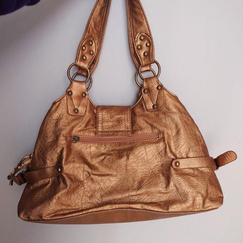 Women's handbag used, dark gold color