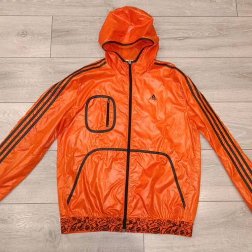 Adidas windbreaker orange size Medium like new