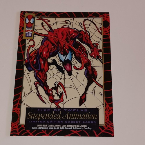 1994 Fleer The Amazing Spider-Man Trading Cards like new, Suspended Animation #5: Carnage