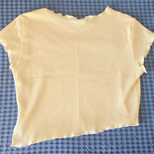Bershka crop top, yellow, size M/L, asymmetrical