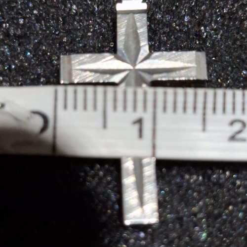 Silver Cross Pendant 950 with Embossed Star like new