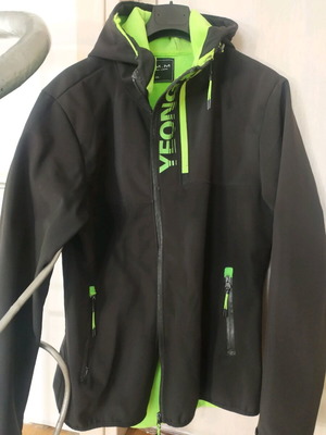 Men's hooded jacket used, size XXL, black with zipper issue