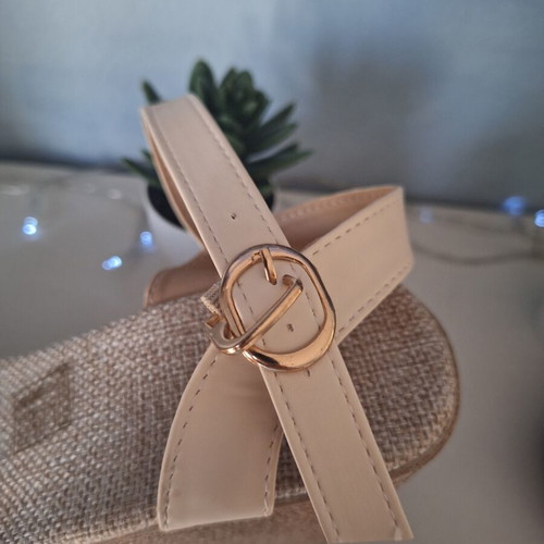 Beige platform sandals new, summer style