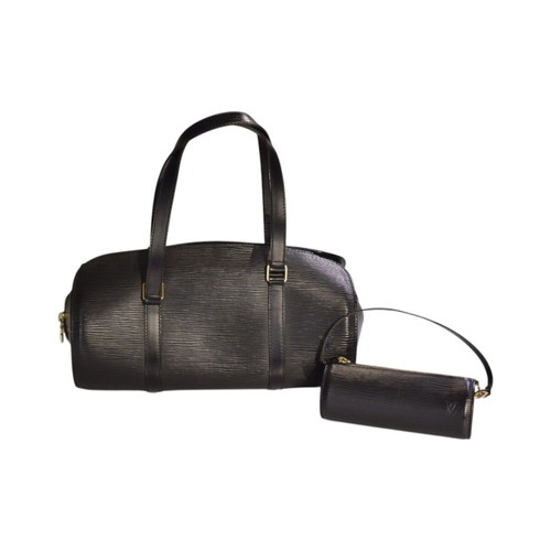 Louis Vuitton Soufflot black Epi leather bag with matching pouch MI0053
