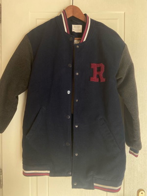 Zara girls' jacket size 13-14 like new, white and blue