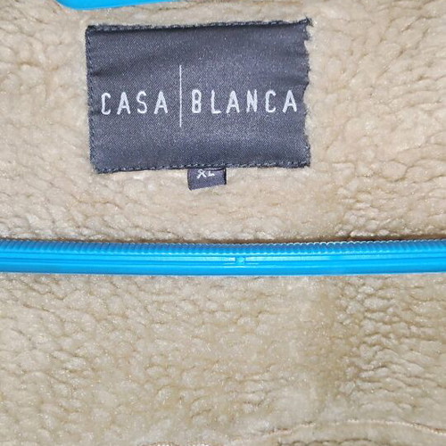 Casablanca men's jacket like new, leather fur, XL beige brown