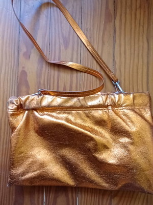 Zara metallic shoulder bag like new, orange