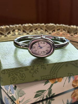 Silver Steel Handcuff Wristwatch new, women's