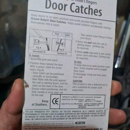 Door catches 2 pack new, door stops