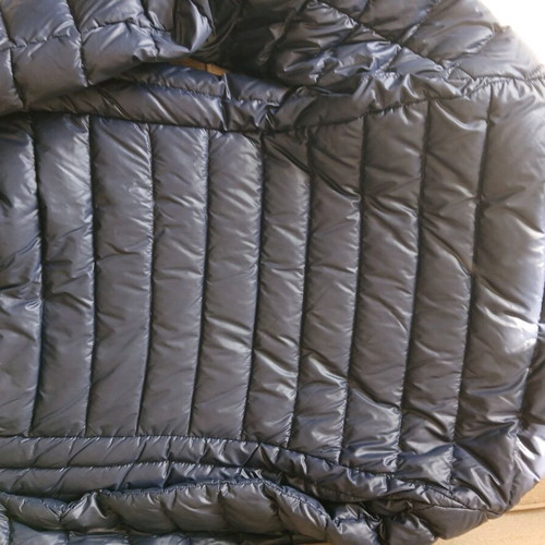 Benetton short blue padded jacket with hood