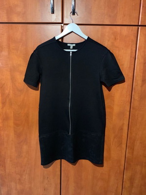 Zara boxy dress used with leather effect bottom, size S