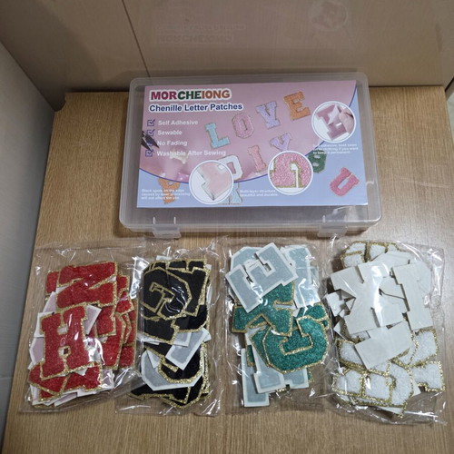 Morcheiong Self-Adhesive Chenille Letter Patches New