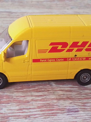 Metal DHL Mercedes Sprinter Van toy car used (siku)