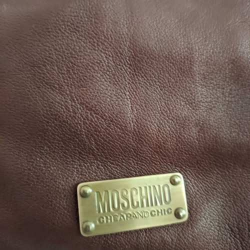 Moschino leather bag brown made of genuine leather