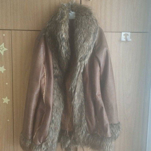 Outerwear brown with fur like new, size M