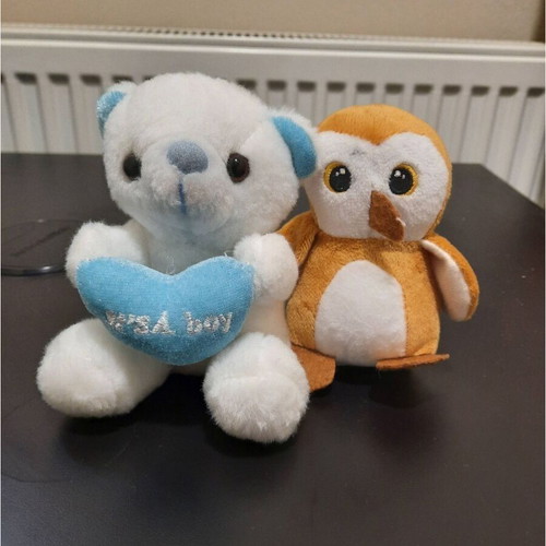 Plush penguin and teddy bear like new