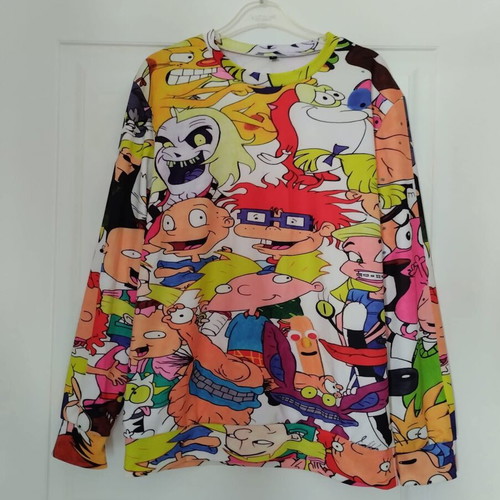 Long-sleeve sweatshirt multicolor like new, size L (fits S/L)