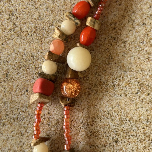 Summer coral necklace with stones like new